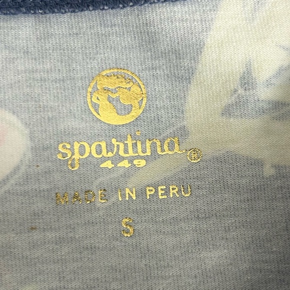 Spartina 449 Island Fringe Dress Peeples Song Blue Southern Garden Womens Small - Picture 2 of 14